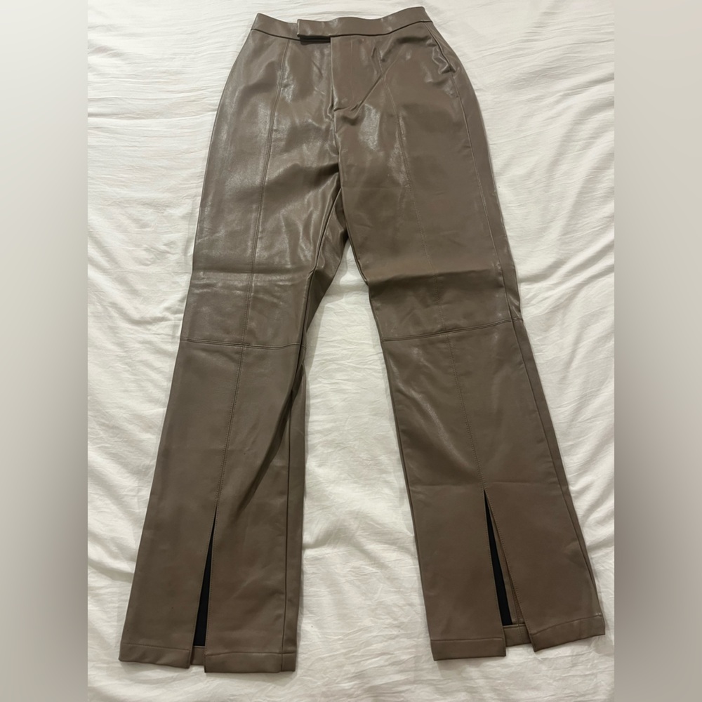 Light Brown Faux Leather Pants